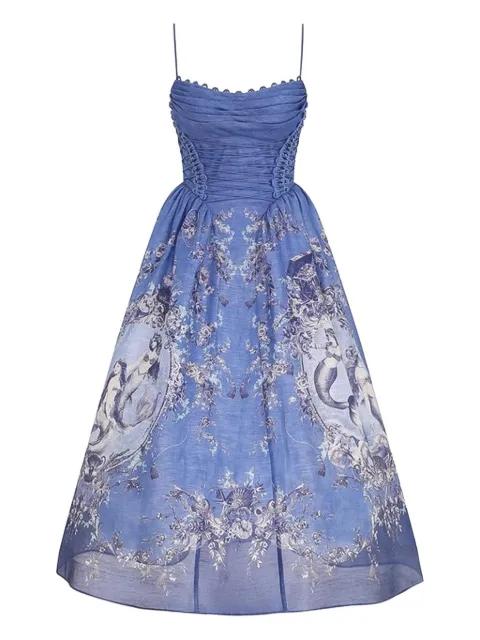 Rebellion blue midi dress by ZIMMERMANN