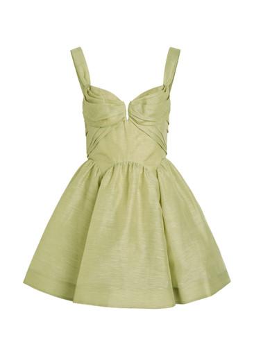 Rebellion draped linen and silk-blend mini dress by ZIMMERMANN