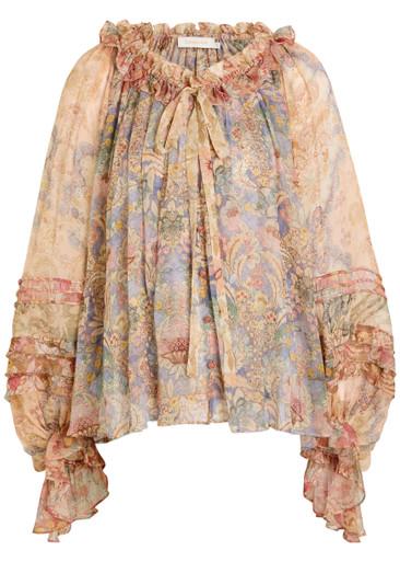Rebellion floral-print silk blouse by ZIMMERMANN