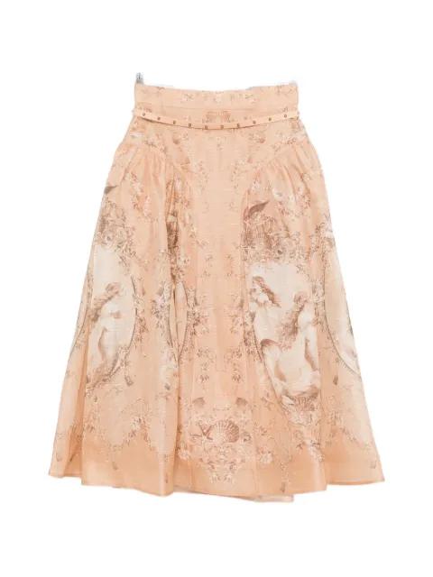 Rebellion printed midi skirt by ZIMMERMANN