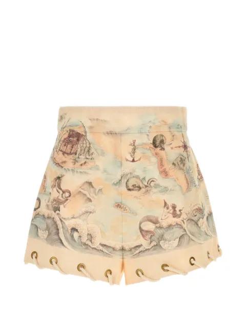 Rebellion printed shorts by ZIMMERMANN