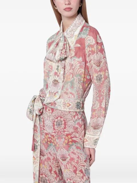 Rebellion pussy-bow floral-print shirt by ZIMMERMANN