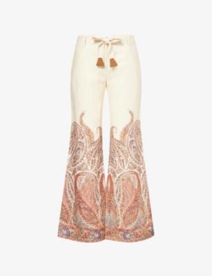 Rhiannon Flared Linen Trousers by ZIMMERMANN