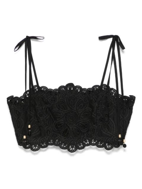 Rhiannon embroidered crop top by ZIMMERMANN