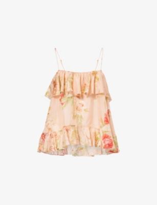 Roselight Frill Cami Silk Top by ZIMMERMANN