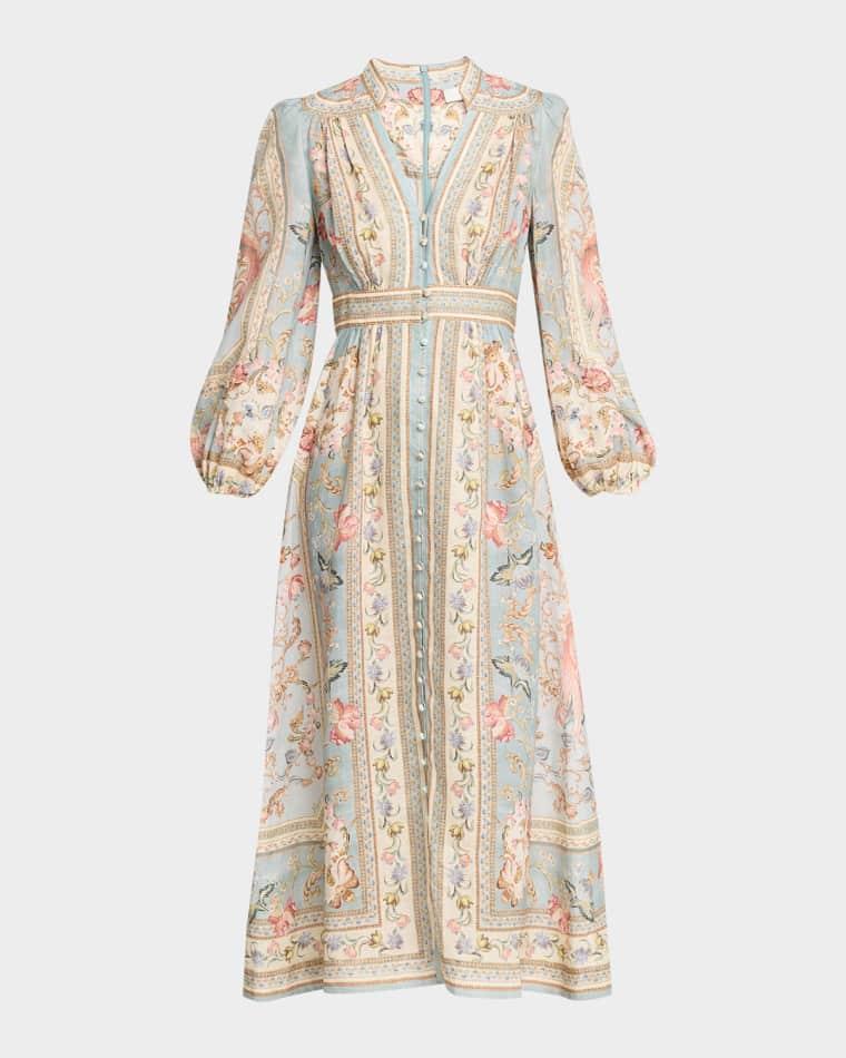 Roselight Plunge Midi Dress by ZIMMERMANN