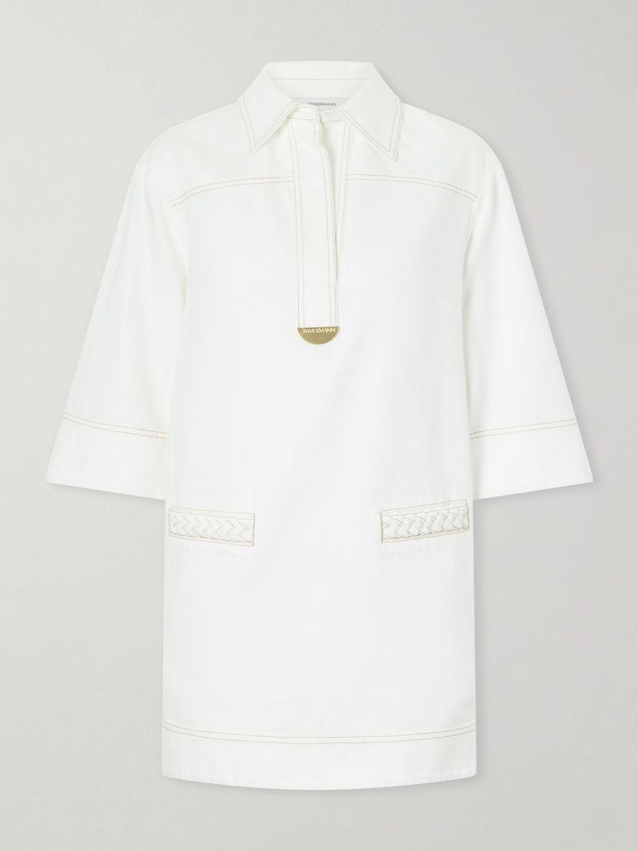 Roselight paneled denim mini dress by ZIMMERMANN