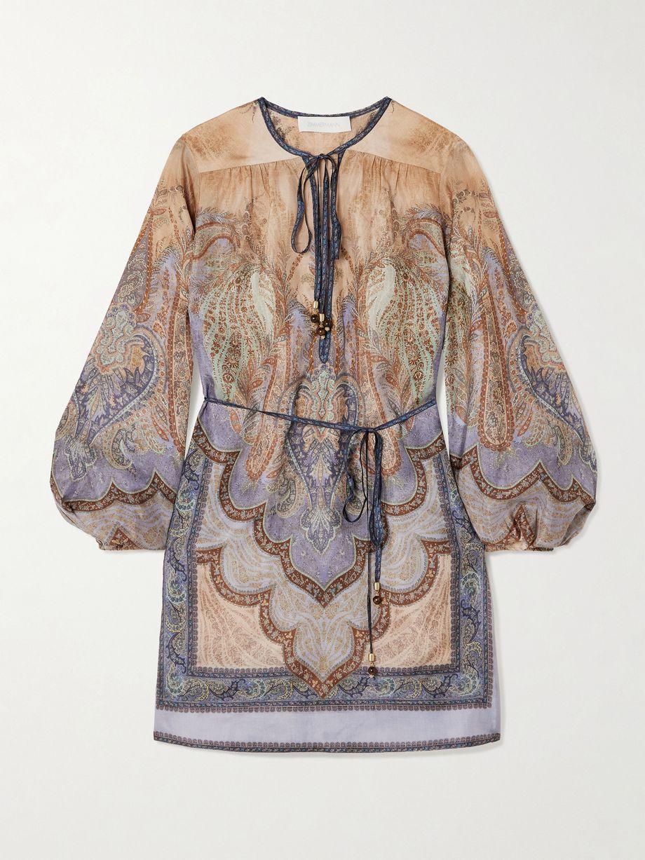 Wanderlust belted printed silk tunic by ZIMMERMANN