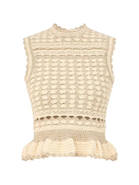 Wanderlust crochet ruffled tank top by ZIMMERMANN