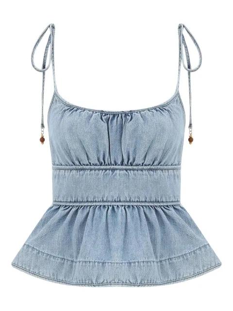 Wanderlust ruffled denim cami by ZIMMERMANN