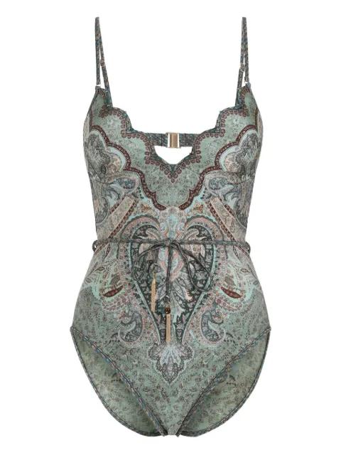 Wanderlust scalloped paisley swimsuit by ZIMMERMANN