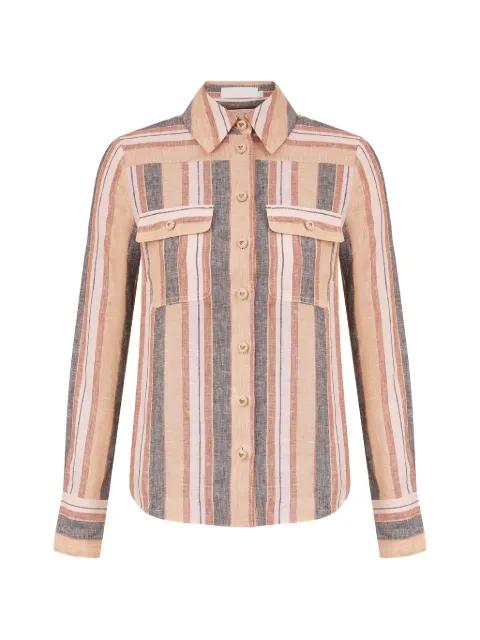 Wanderlust striped patch-pocket shirt by ZIMMERMANN