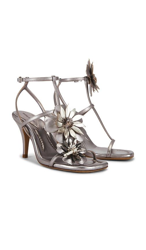 Zimmermann Belara Sandal in Metallic Silver by ZIMMERMANN
