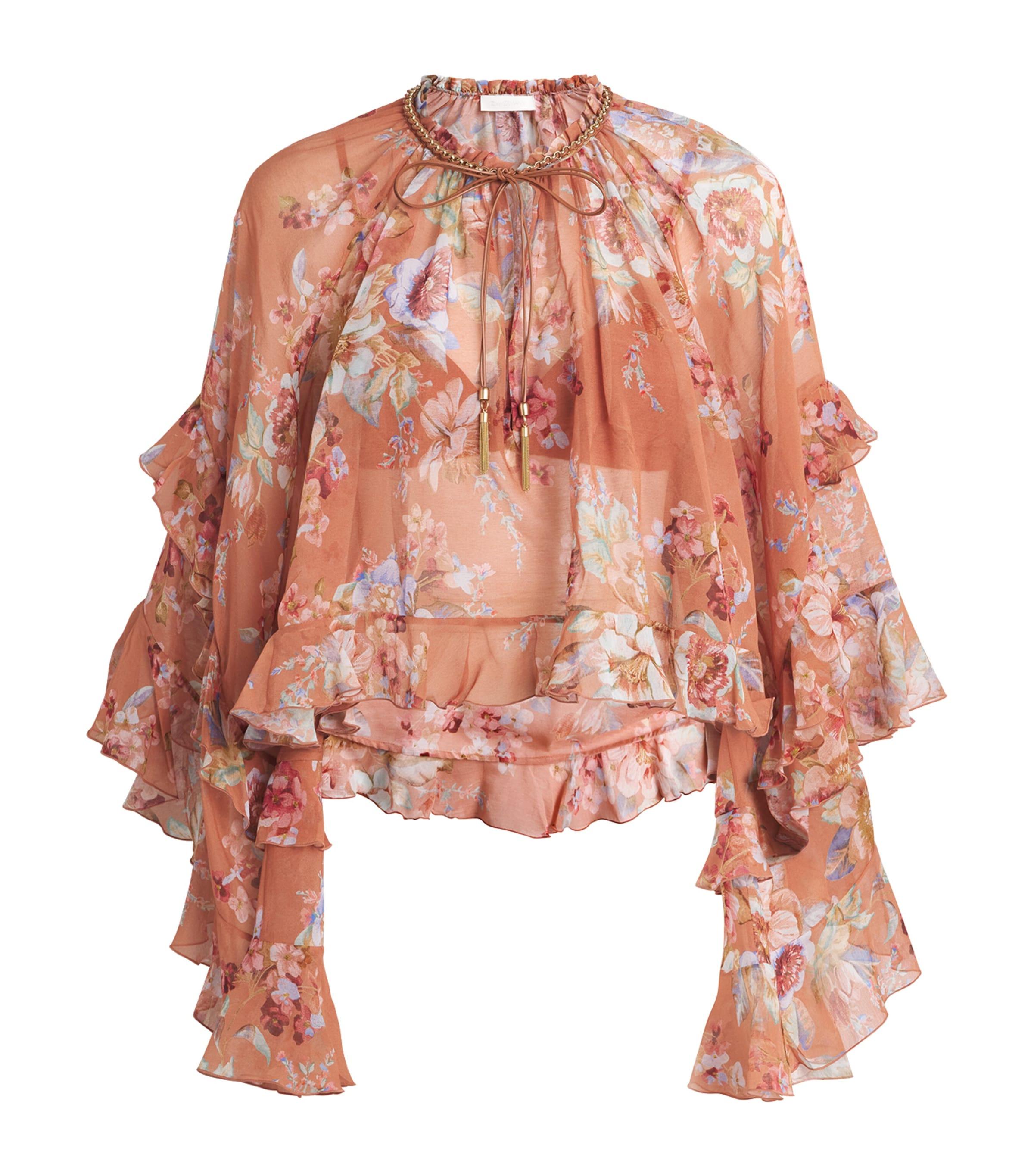 Zimmermann Cotton-Silk Floral Awaken Blouse by ZIMMERMANN Zimmermann Cotton-Silk Floral Awaken Blouse by ZIMMERMANN
