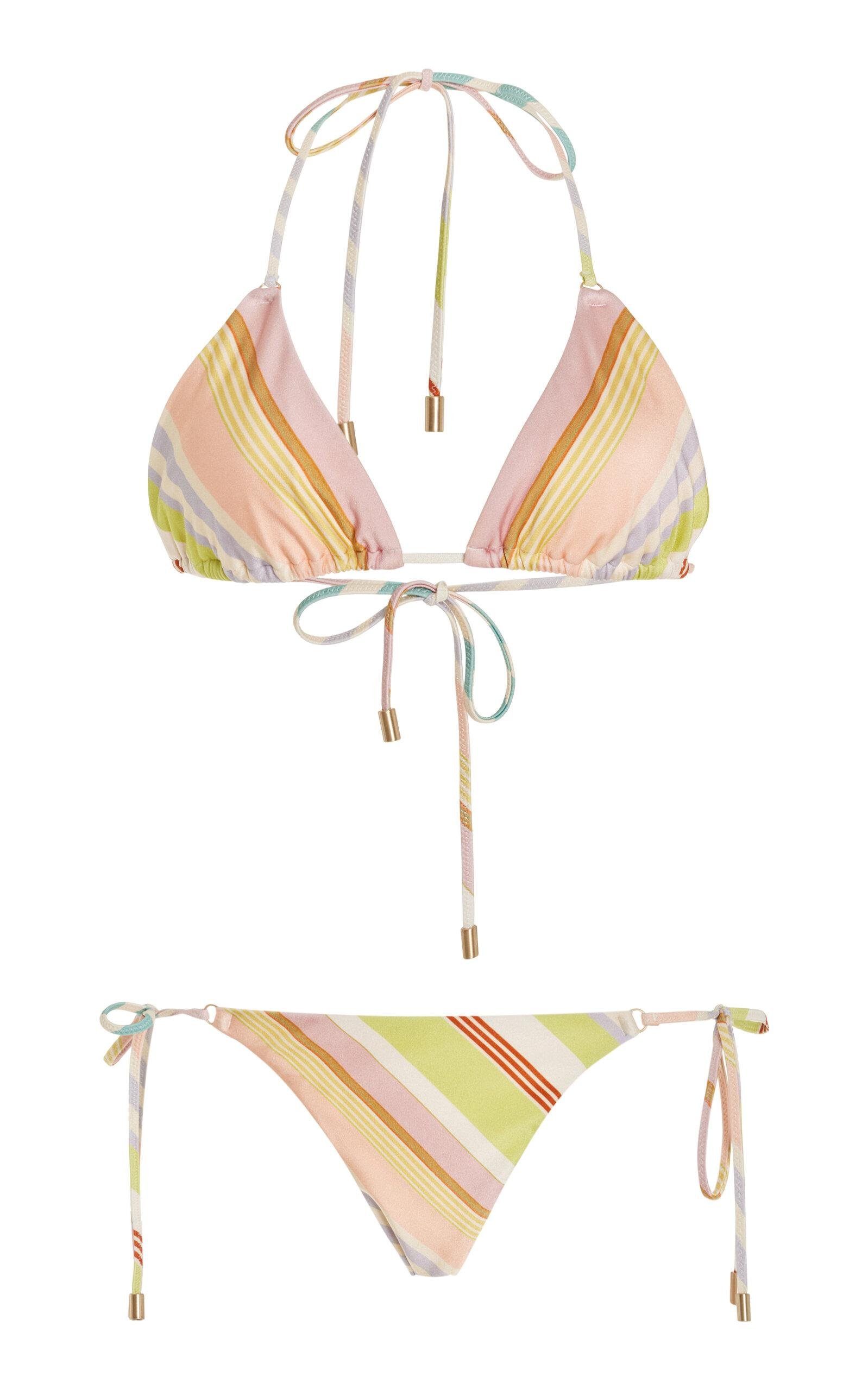 Zimmermann - Halliday Striped Triangle Bikini Set - Multi - 2 - Moda Operandi by ZIMMERMANN