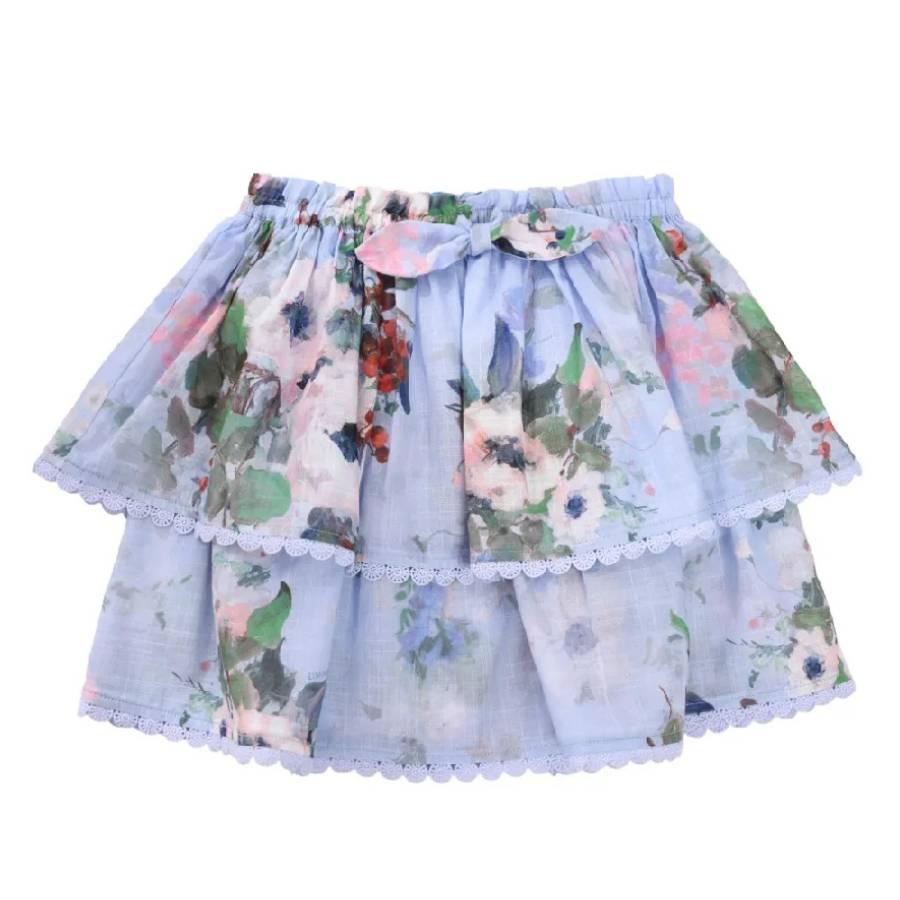 Zimmermann Kids Everley Floral-Print Tiered Skirt by ZIMMERMANN