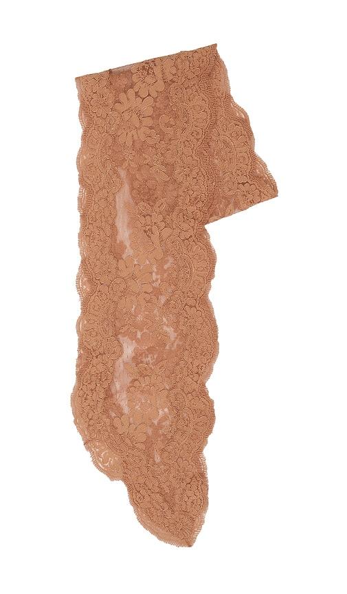Zimmermann Lace Neck Scarf in Peach by ZIMMERMANN