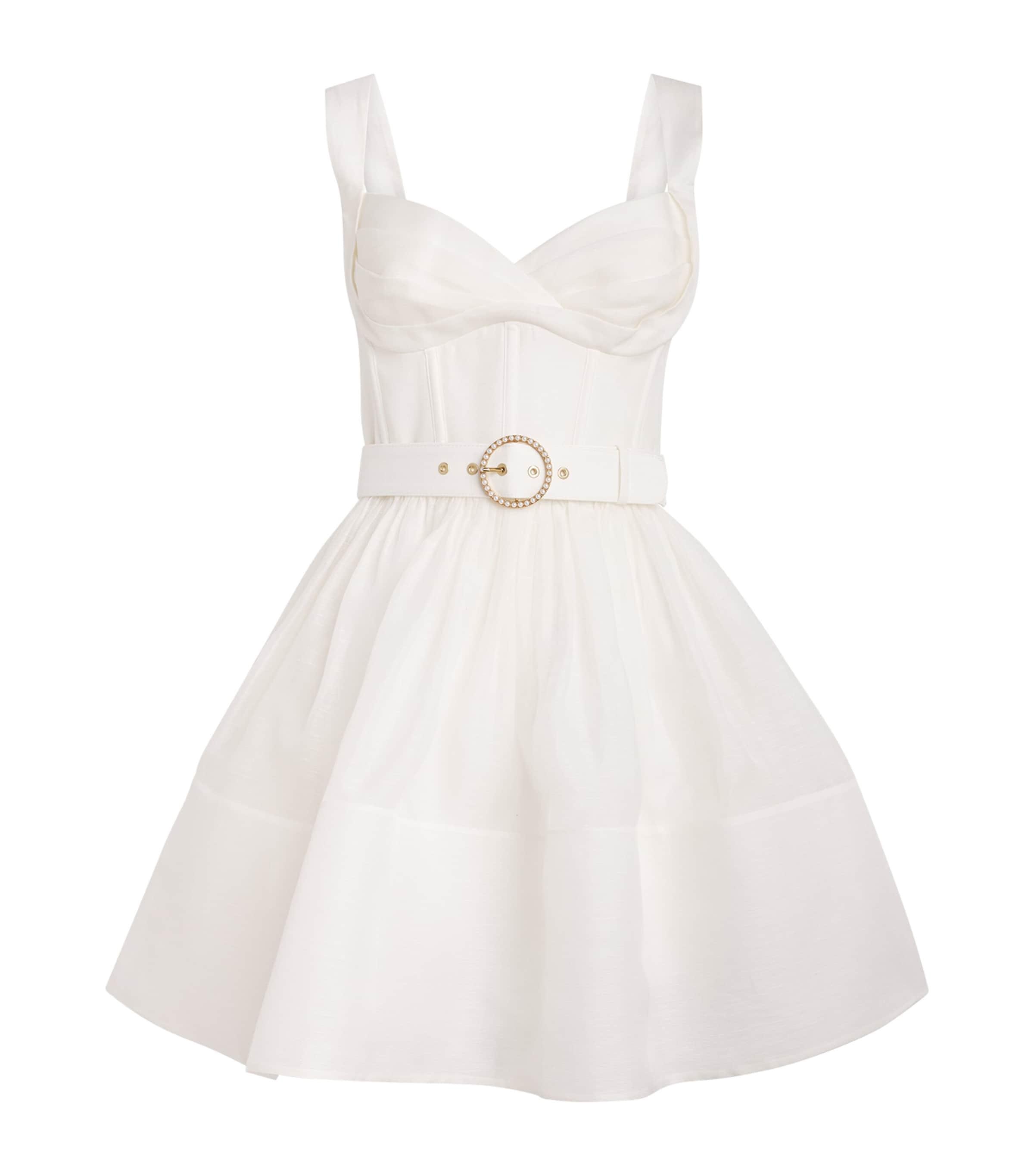 Zimmermann Linen-Silk Belted Mini Dress by ZIMMERMANN