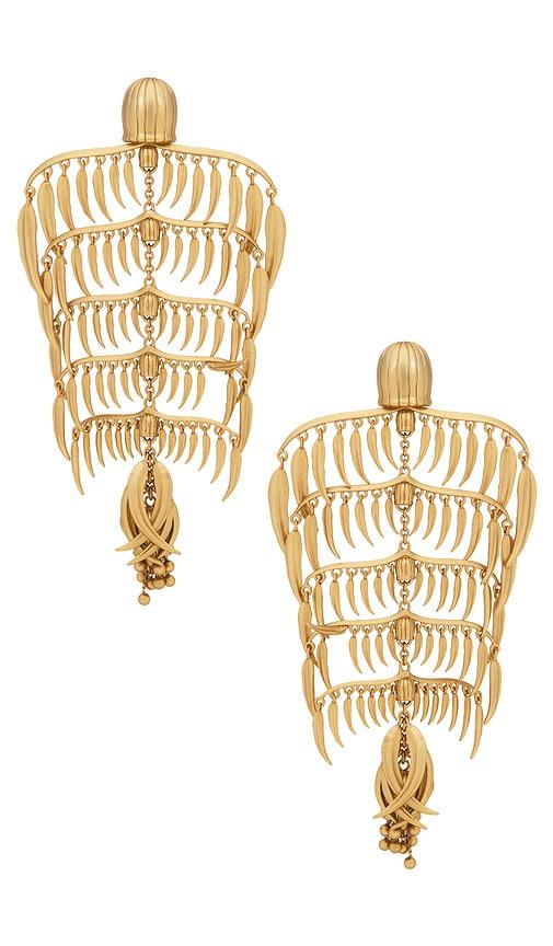 Zimmermann Mira Chandelier Earring in Metallic Gold by ZIMMERMANN