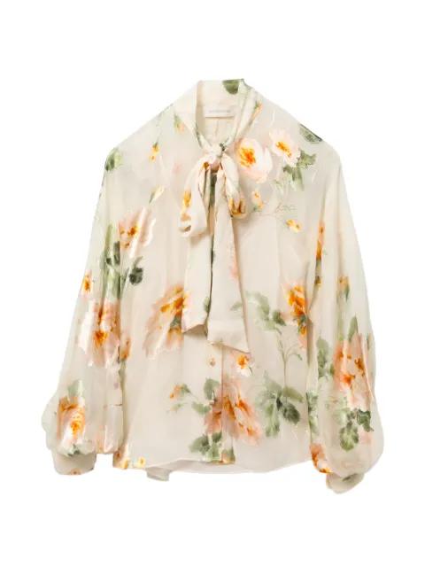 all-over floral print shirt by ZIMMERMANN