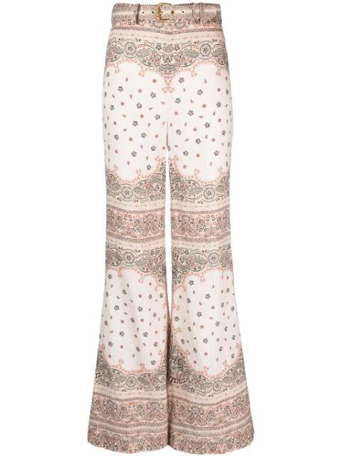 bandana-print linen trousers by ZIMMERMANN
