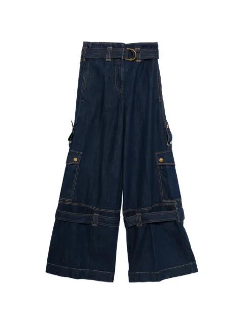 belted flap-pockets jeans by ZIMMERMANN