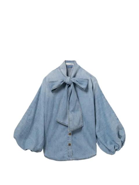 bow-detail balloon-sleeve shirt by ZIMMERMANN