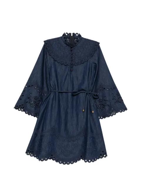 broderie-anglaise belted dress by ZIMMERMANN