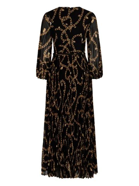 chain-print pleated-skirt midi dress by ZIMMERMANN