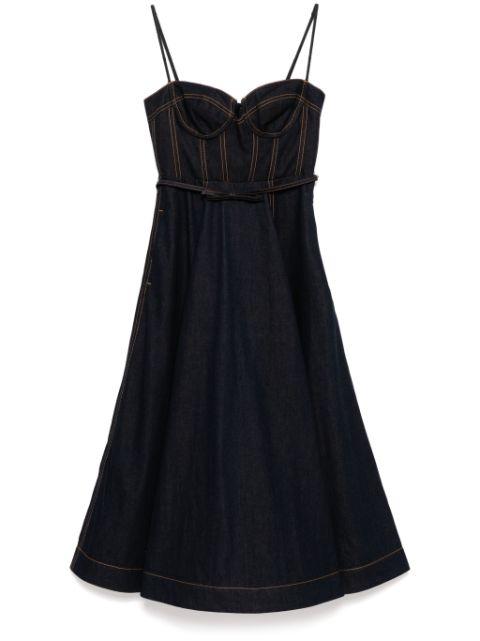 denim corset dress by ZIMMERMANN