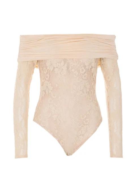 drape lace bodysuit by ZIMMERMANN