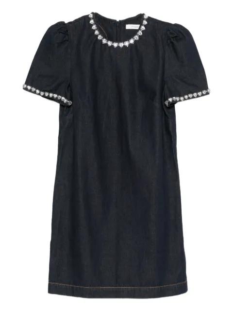 embellished denim mini dress by ZIMMERMANN