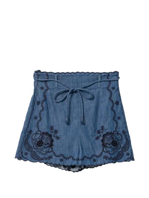 embroidered scalloped-edge shorts by ZIMMERMANN