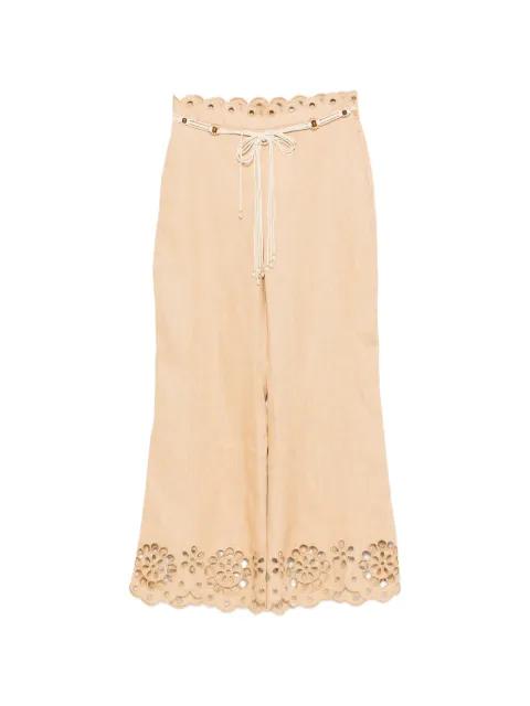 eyelet-detail tie-fastening trousers by ZIMMERMANN