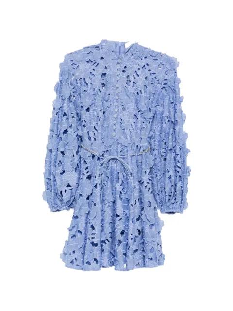 floral appliqué belt dress by ZIMMERMANN
