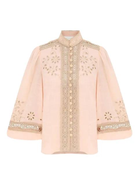 floral-embroidered button shirt by ZIMMERMANN