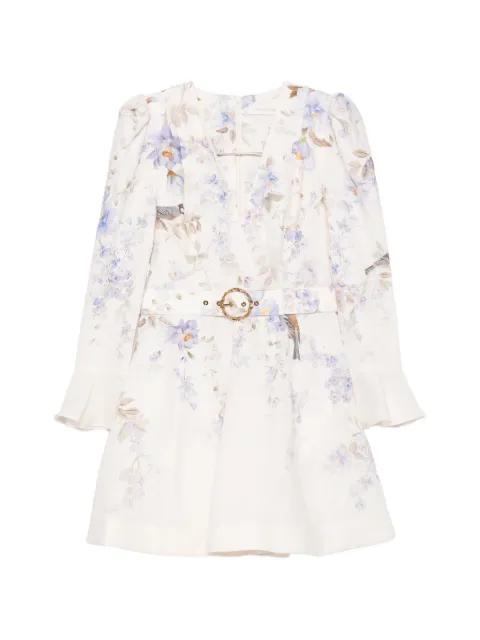 floral-print belted mini dress by ZIMMERMANN