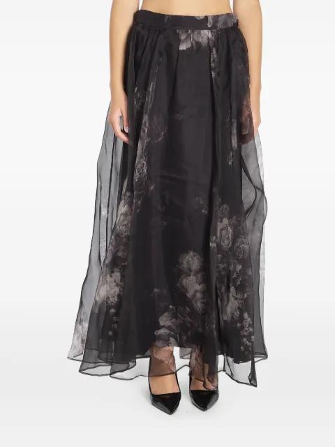 floral-print gathered midi skirt by ZIMMERMANN