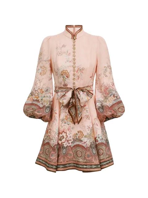 floral-print puff-sleeve dress by ZIMMERMANN