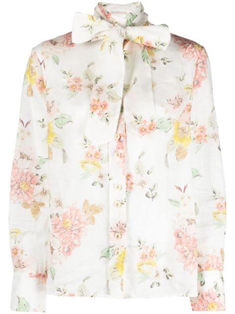 floral-print ramie blouse by ZIMMERMANN