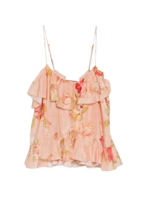 floral-print ruffled top by ZIMMERMANN