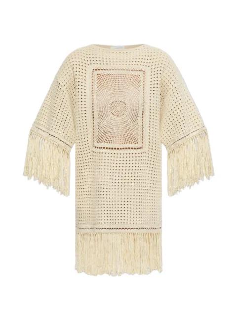 fringe-trim mini dress by ZIMMERMANN