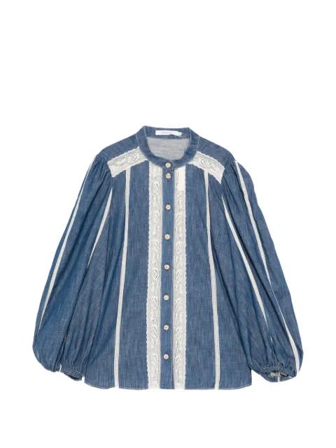 lace-detail button-up shirt by ZIMMERMANN