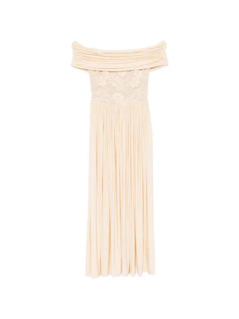 lace-detail pleated maxi dress by ZIMMERMANN