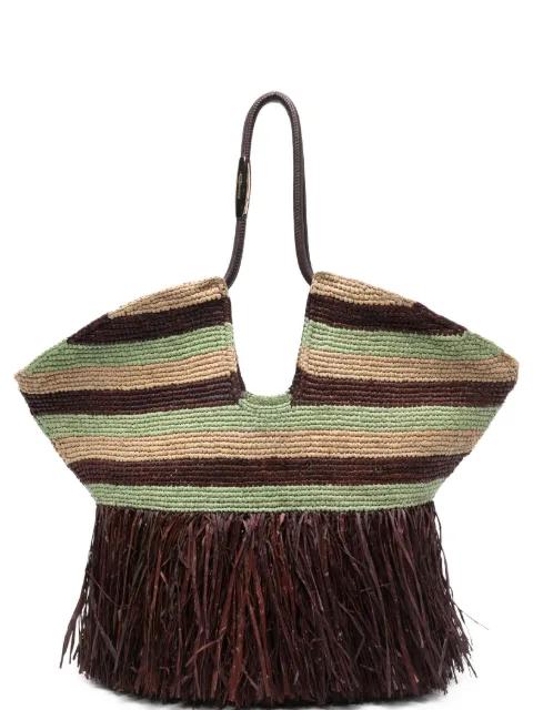 large Goldentime striped fringed tote bag by ZIMMERMANN