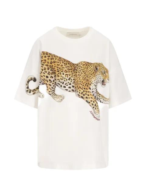 leopard-print T-shirt by ZIMMERMANN