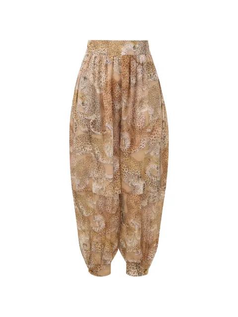 leopard silk trousers by ZIMMERMANN