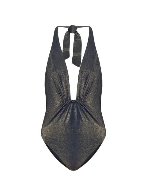 metallic-effect halterneck swimsuit by ZIMMERMANN