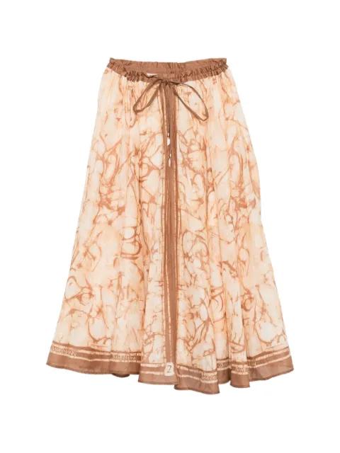 midi Indra tie-dye drawstring skirt by ZIMMERMANN
