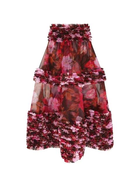 midi Luna ruffled silk skirt by ZIMMERMANN